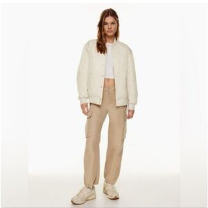 TNA Aritzia Women's Cream Bomber Jacket